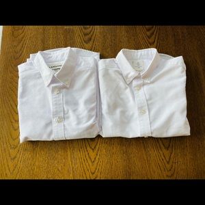 Set of 2 Lands’ End White Button Down shirts